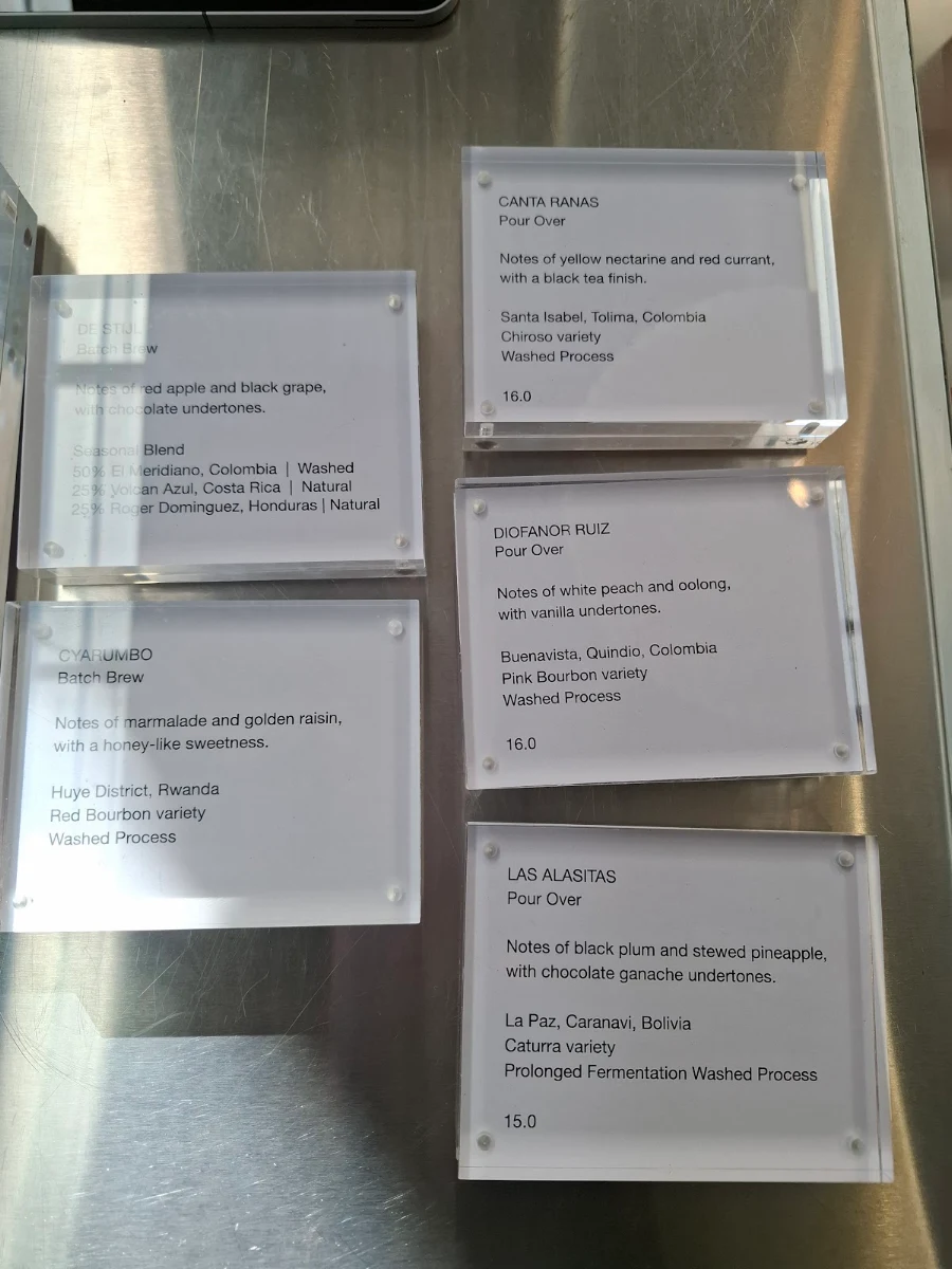 Menu, BENCH COFFEE CO. Roastery