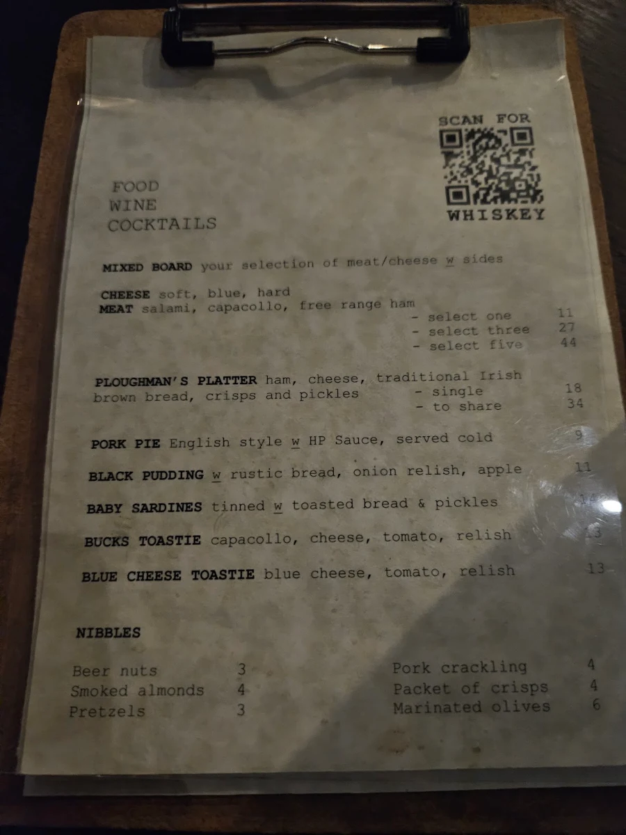 Menu, Buck Mulligan's