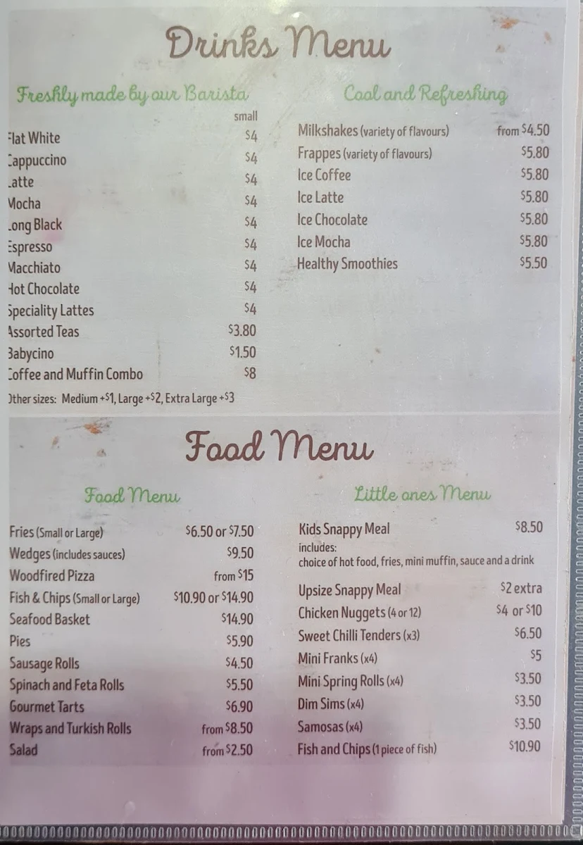 Menu, Muffin Break