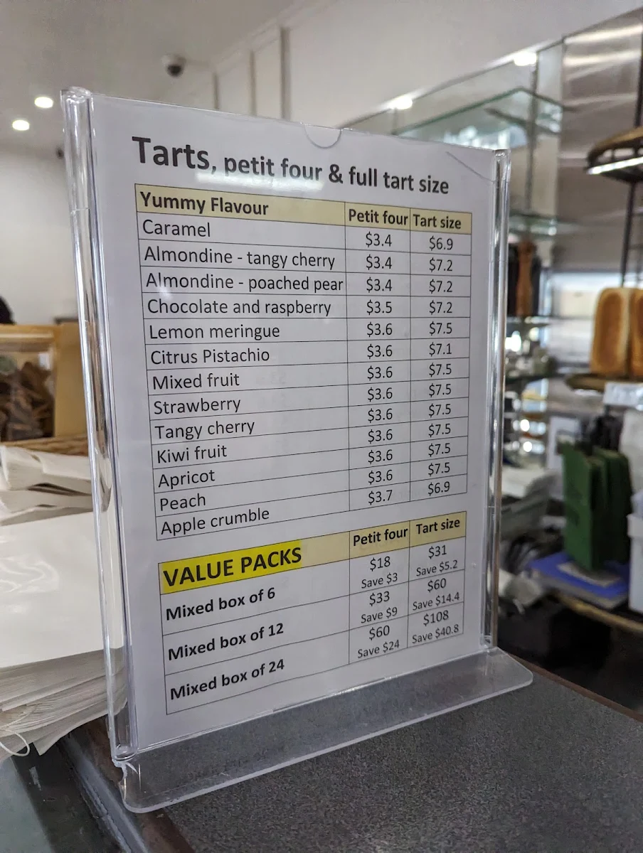 Menu, Toowong French Patisserie