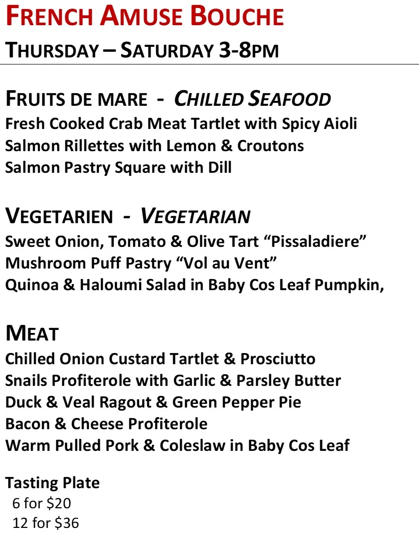 Menu, Toowong French Patisserie