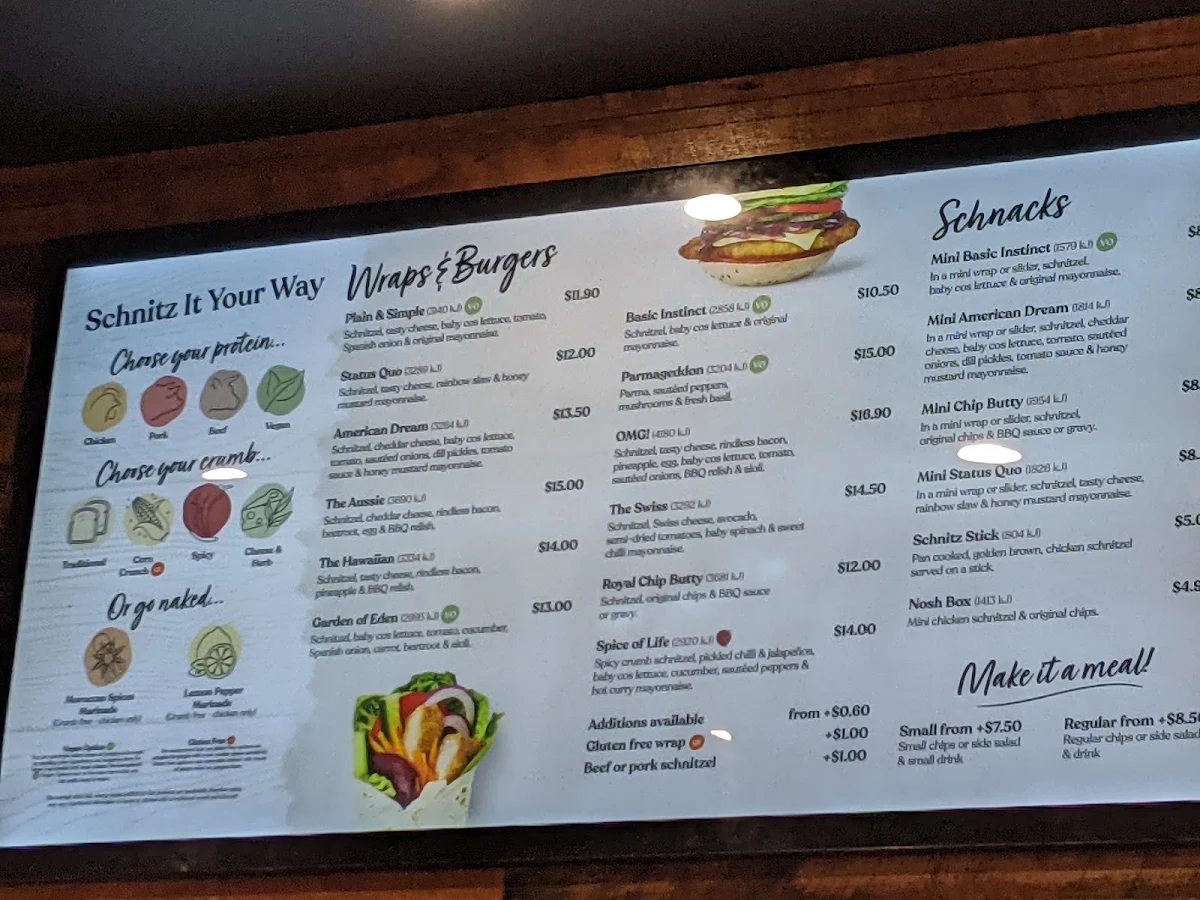Menu, Schnitz Bayside