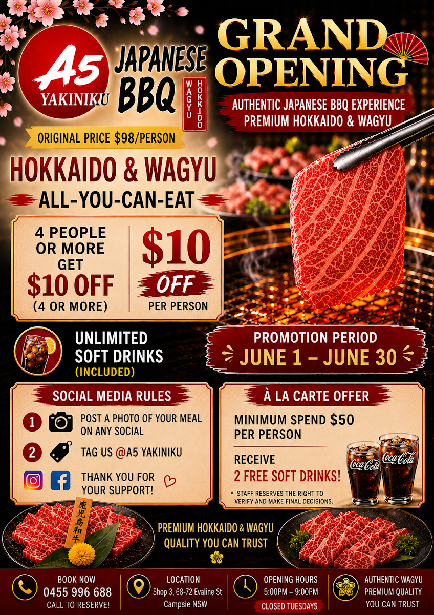 Menu, A5 Yakiniku
