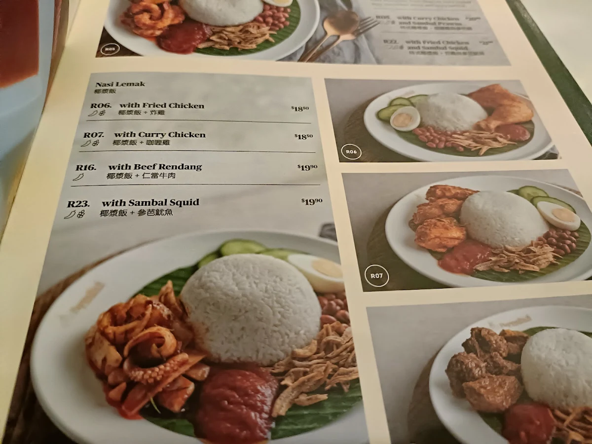 Menu, PappaRich Northland