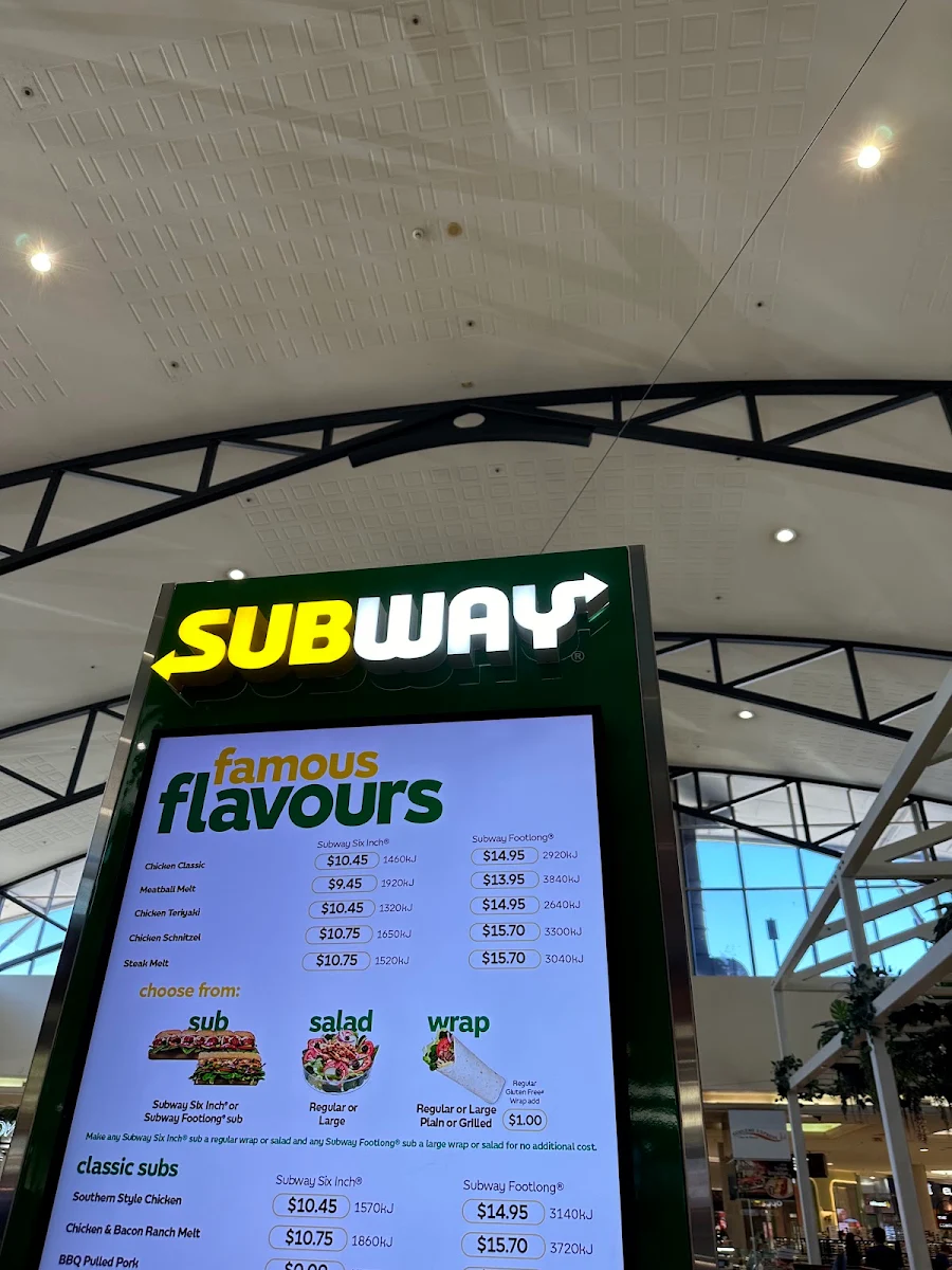 Menu, Subway