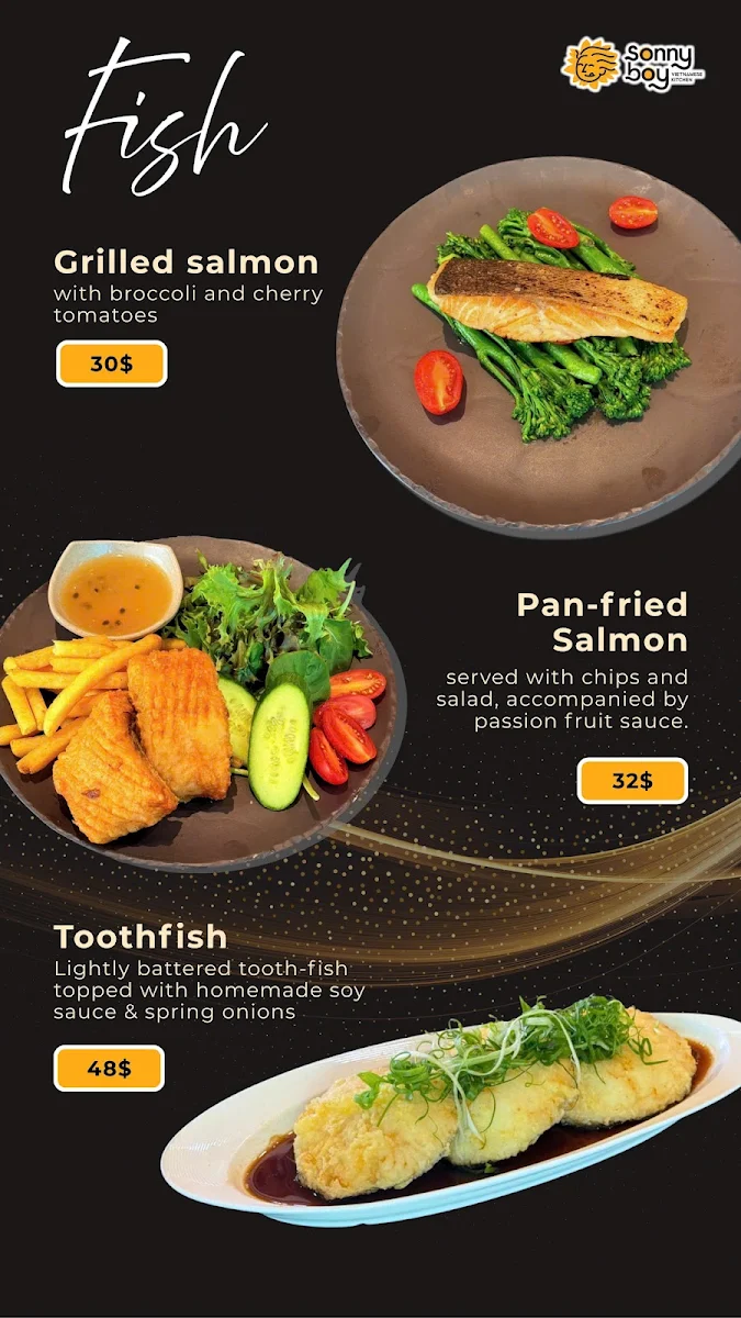 Menu, Sonny Boy Vietnamese Kitchen