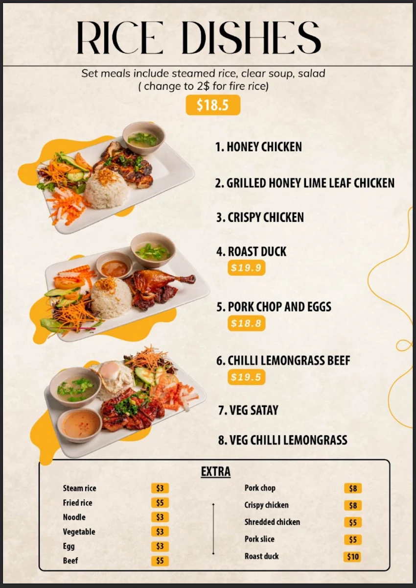 Menu, Sonny Boy Vietnamese Kitchen