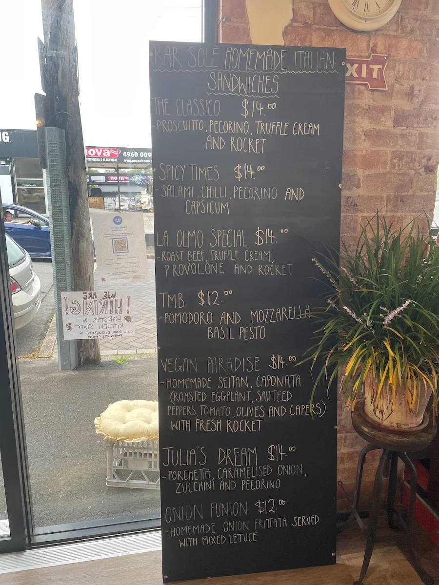 Menu, Bar Solè