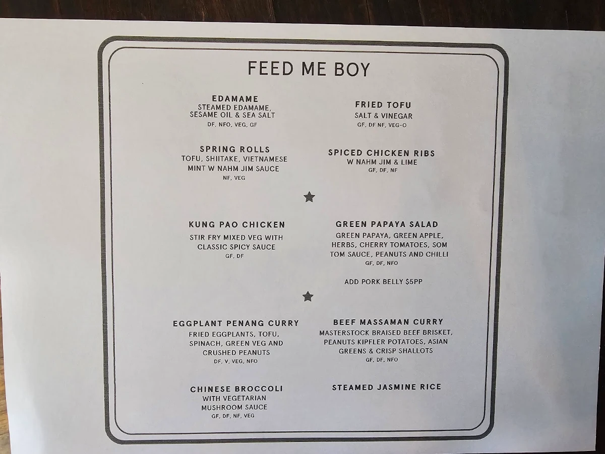 Menu, Betel Boy