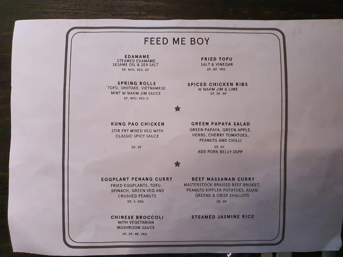 Menu, Betel Boy