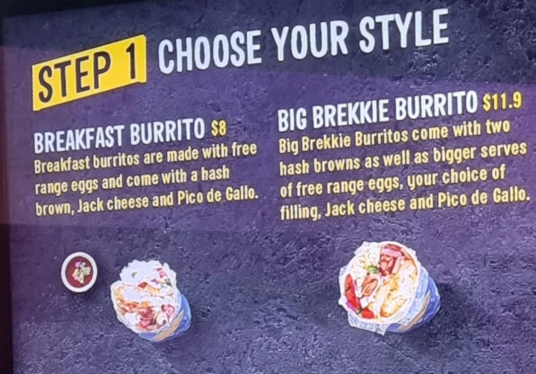 Menu, Guzman y Gomez - Cleveland