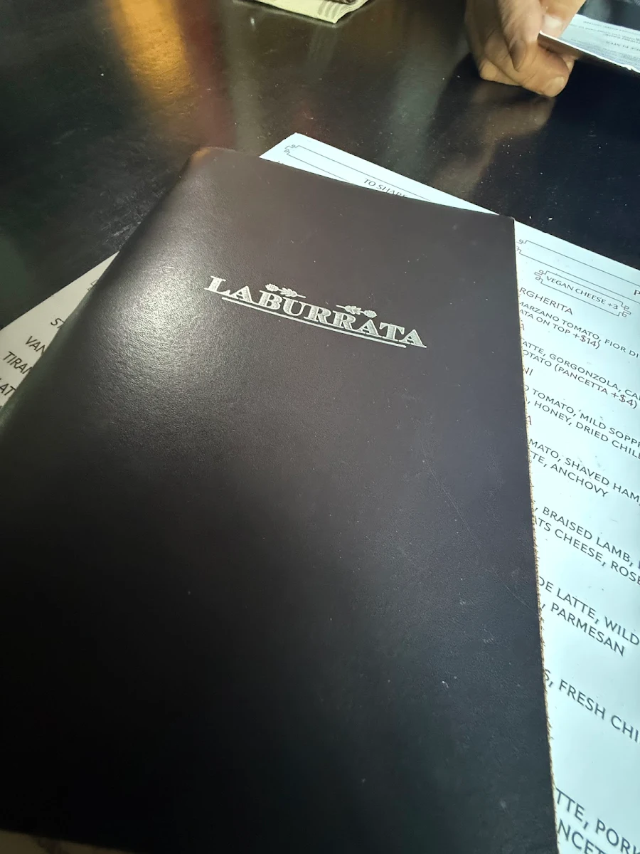 Menu, La Burrata Moonee Ponds