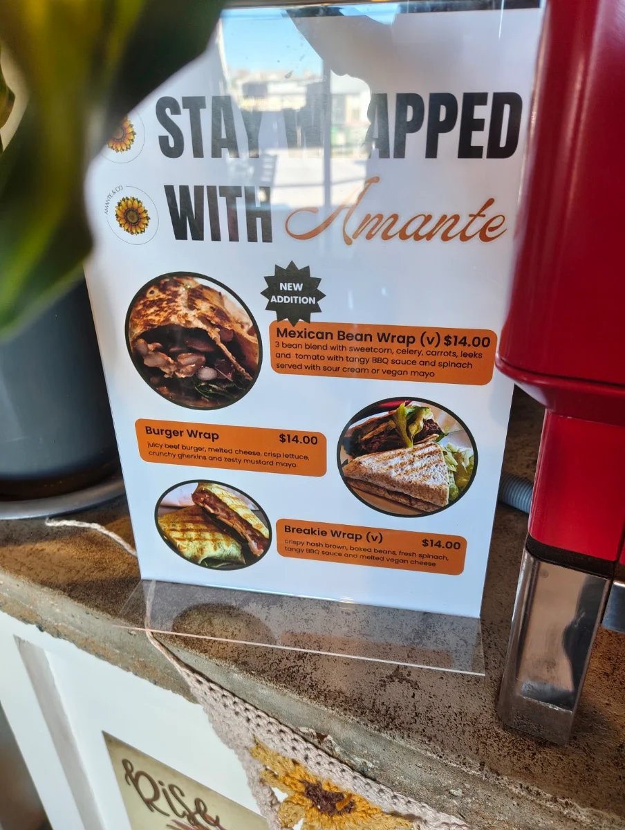 Menu, Amante & Co Coffee