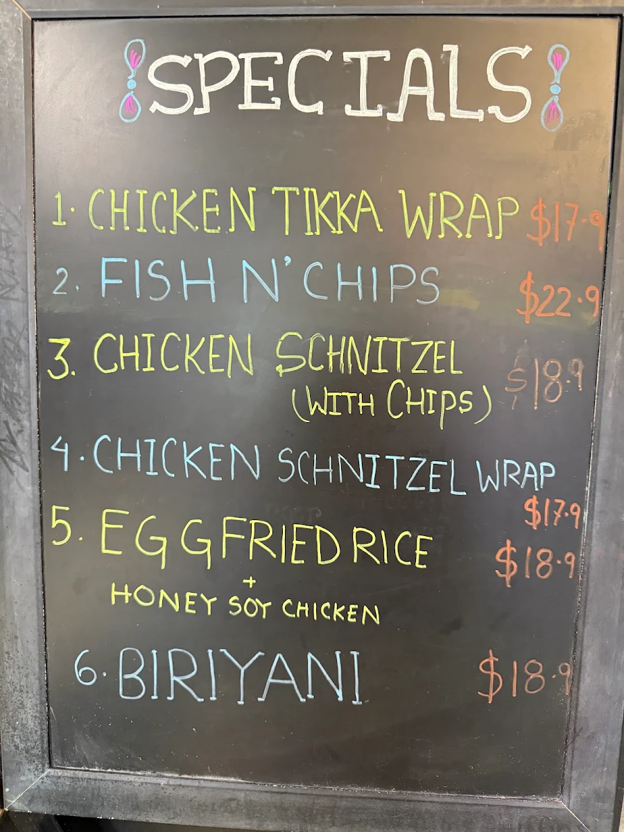 Menu, Cafe MERCi