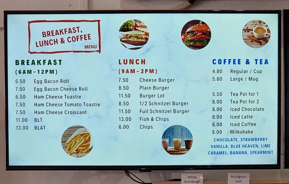 Menu, Country Cob Bakery - Kyneton