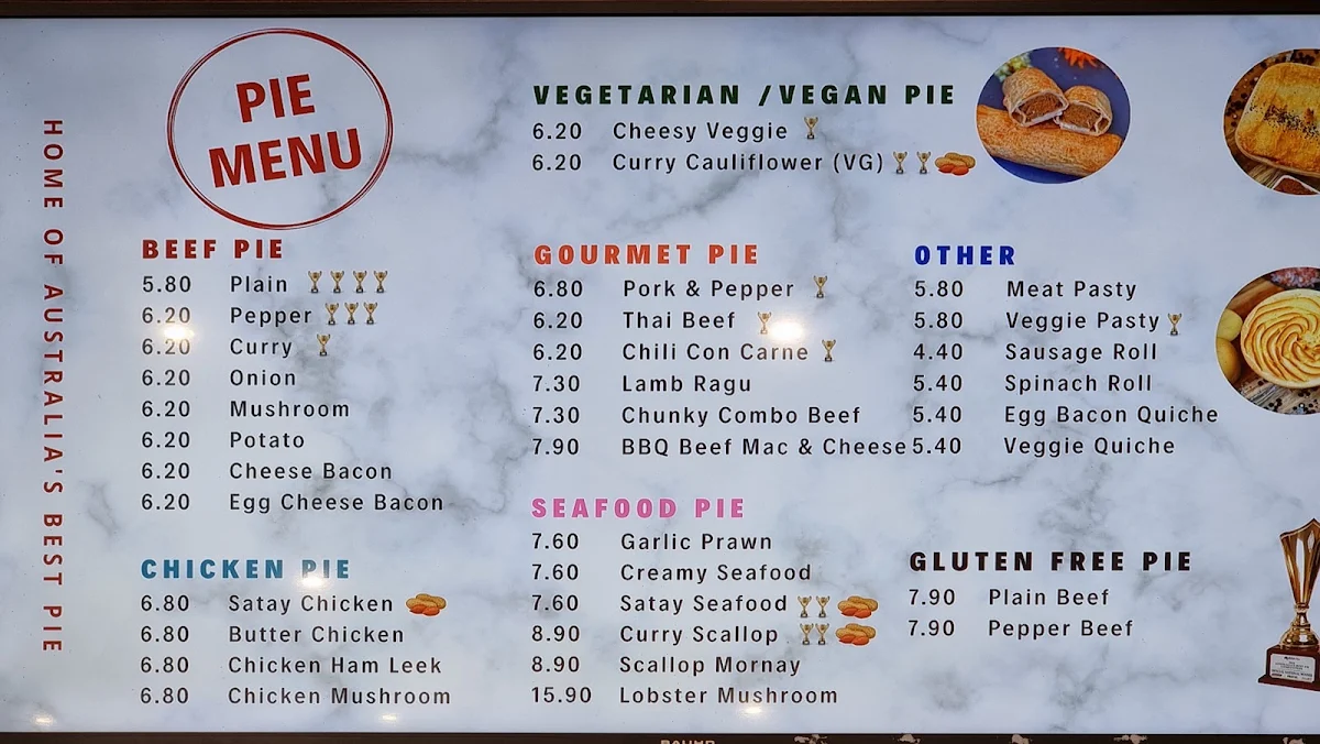 Menu, Country Cob Bakery - Kyneton