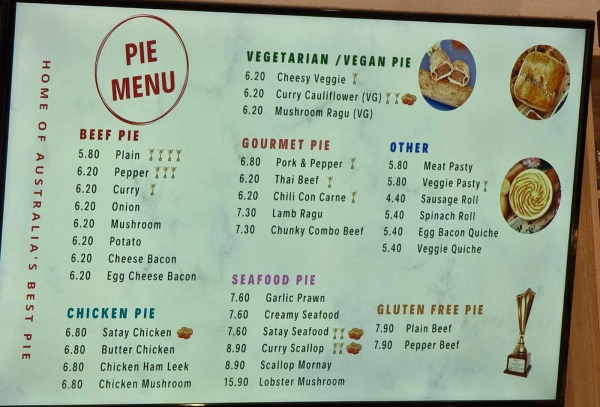 Menu, Country Cob Bakery - Kyneton