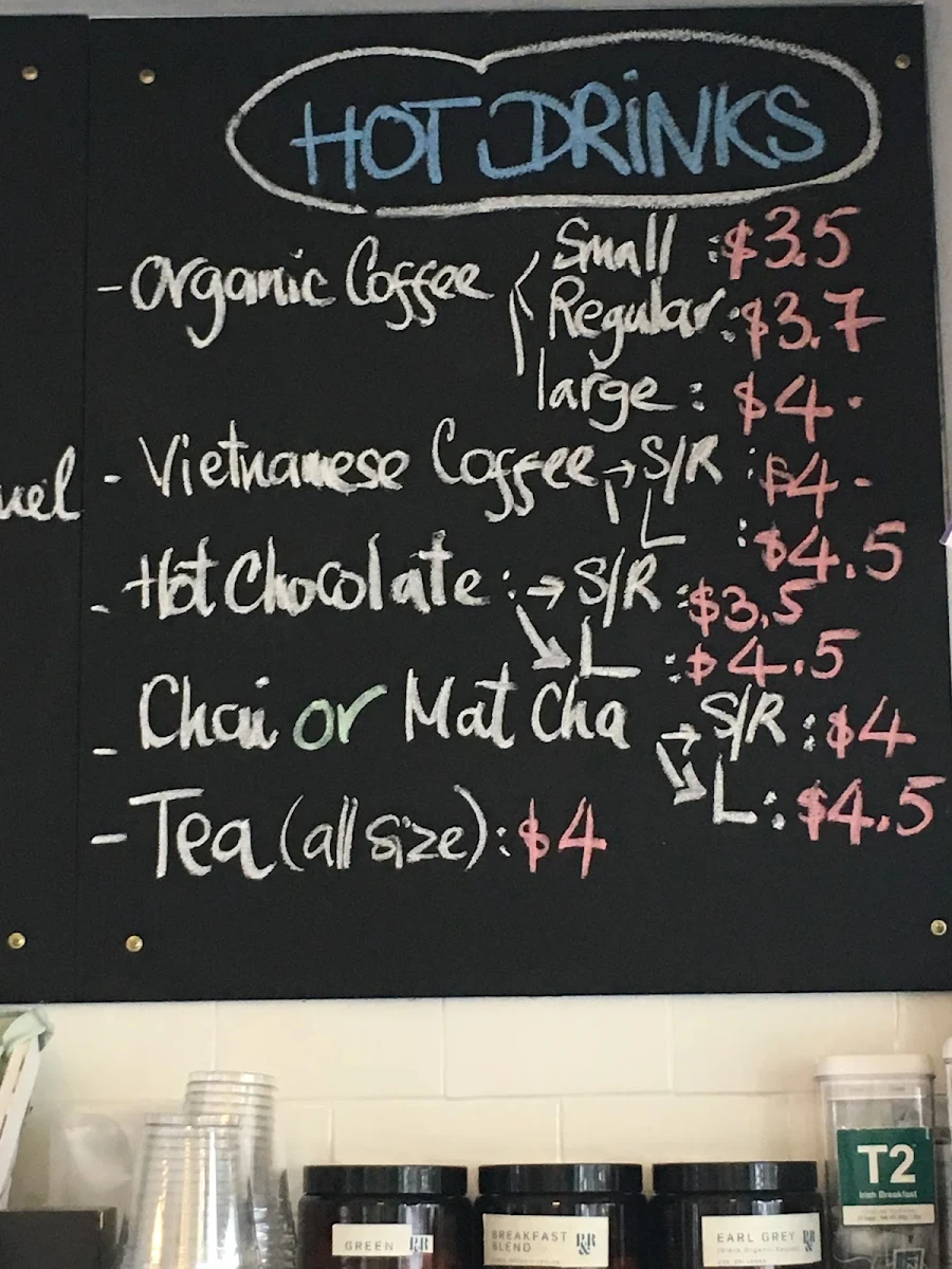 Menu, Nimba bakehouse
