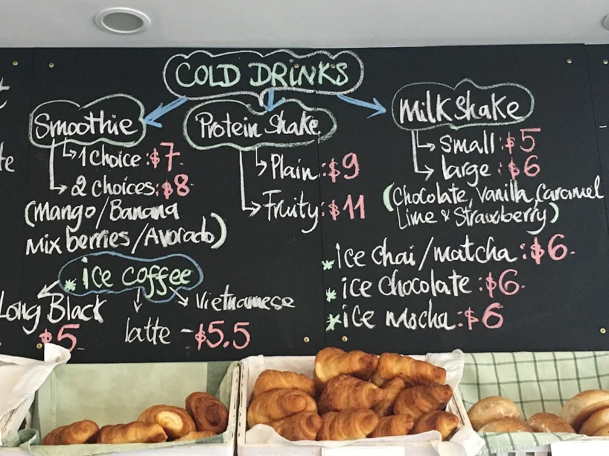 Menu, Nimba bakehouse