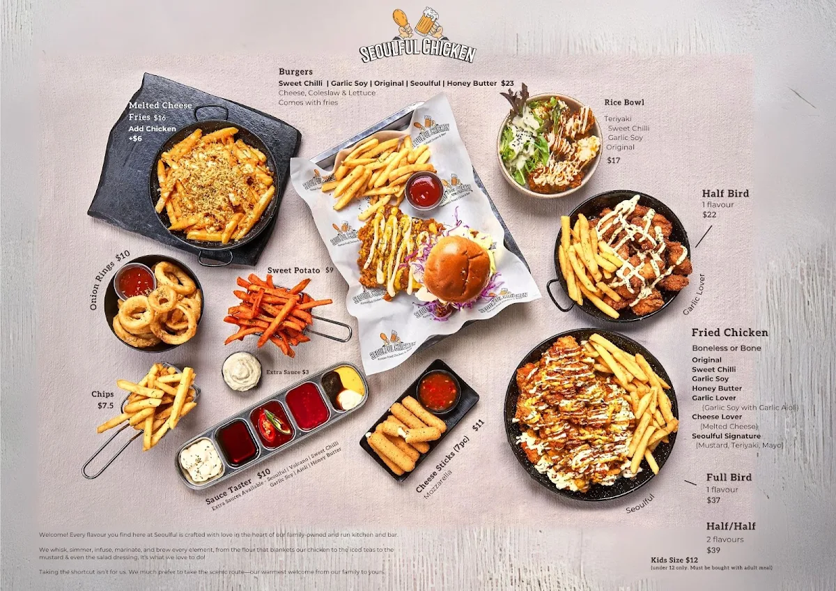 Menu, Seoulful Chicken