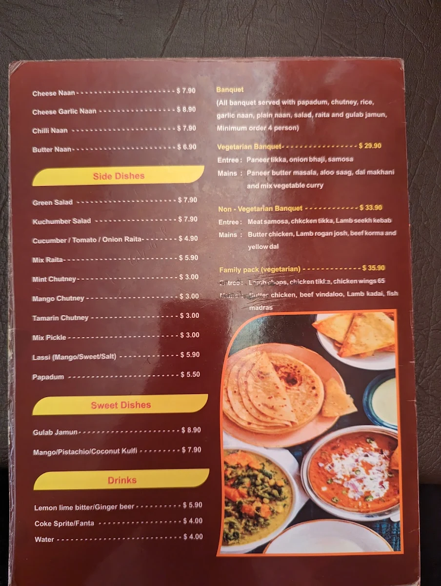 Menu, Delhi Diamond Authentic Indian Restaurant