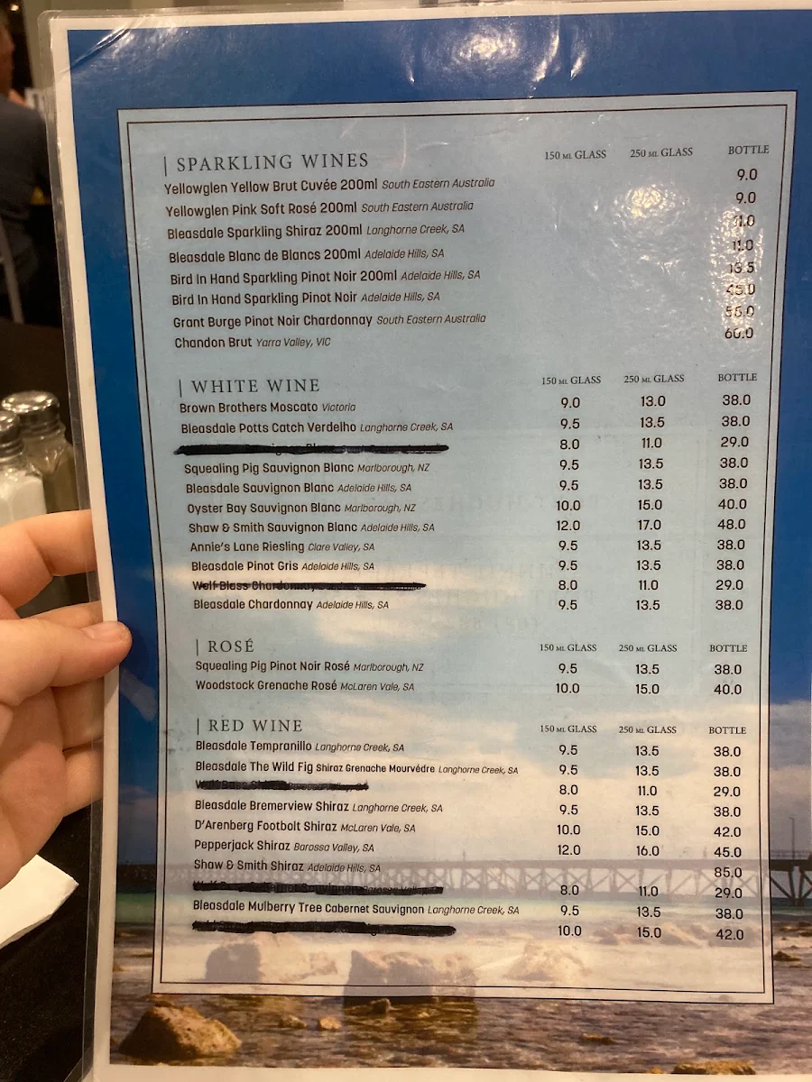 Menu, The Port Hughes Tavern