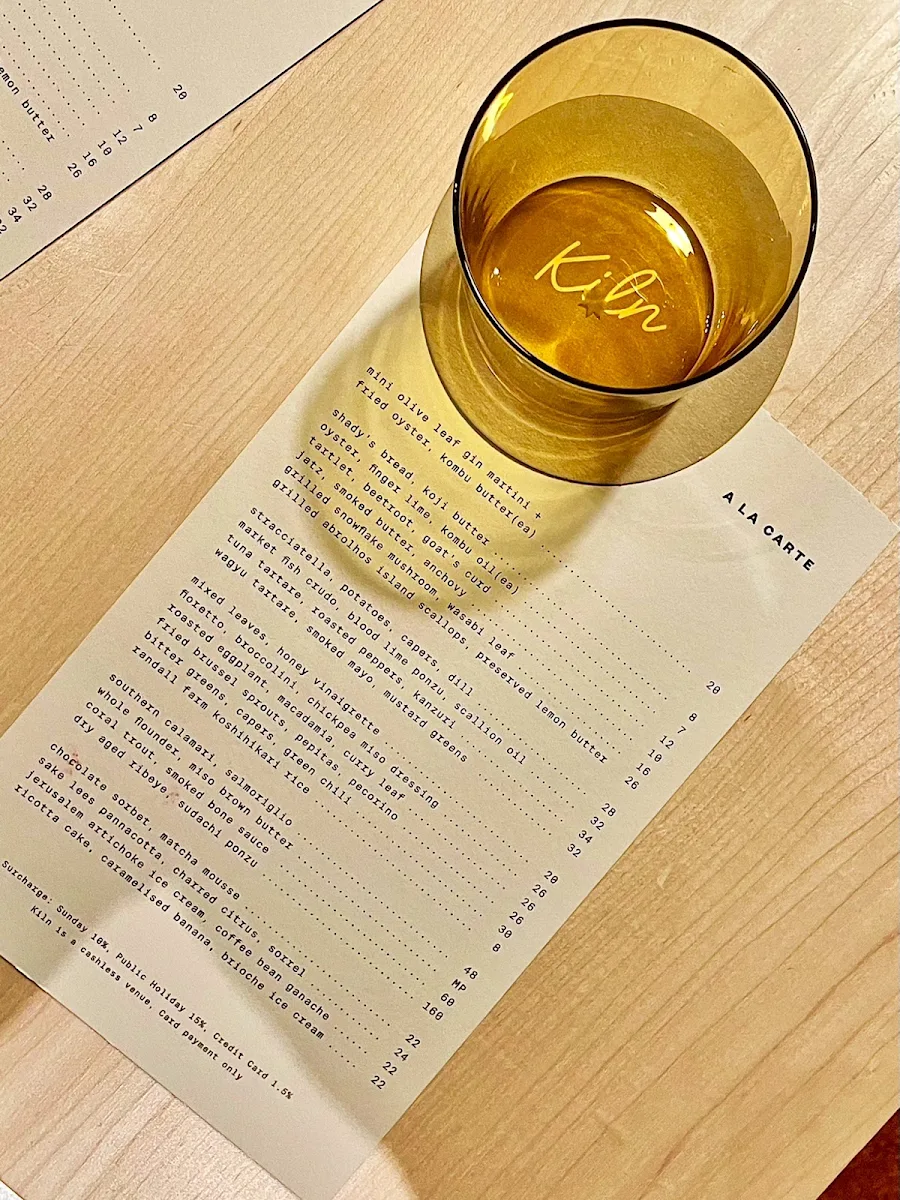 Menu, Kiln