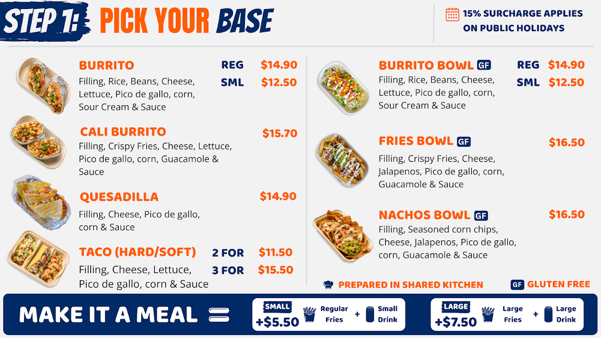 Menu, GravyT (Indo-Mexican)