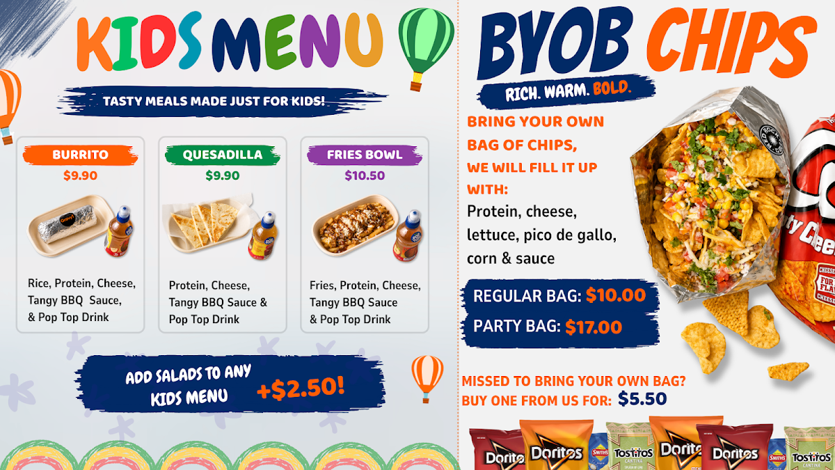 Menu, GravyT (Indo-Mexican)