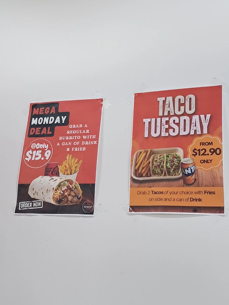 Menu, GravyT (Indo-Mexican)