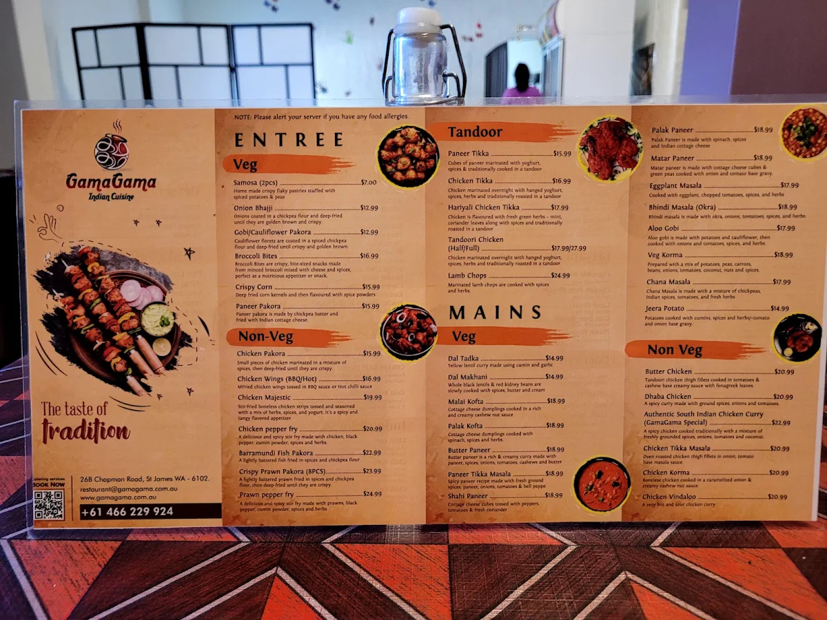 Menu, GamaGama Indian Cuisine - FLAVOURS OF KONGUNADU
