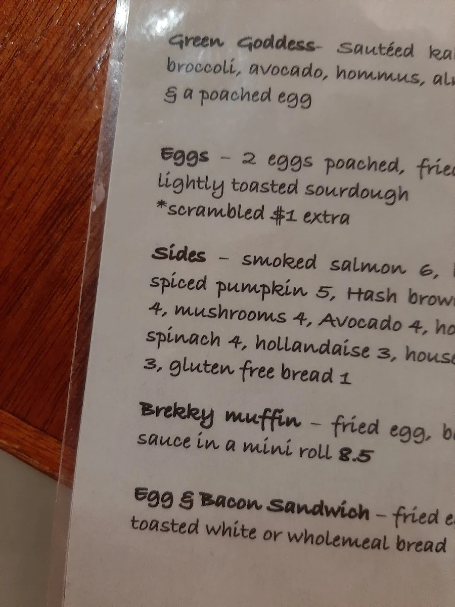Menu, Cafe Brood
