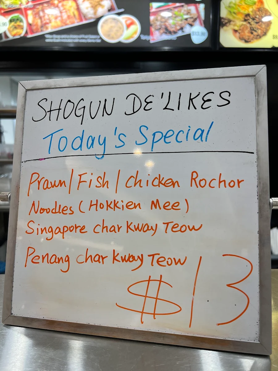 Menu, Shogun Sushi