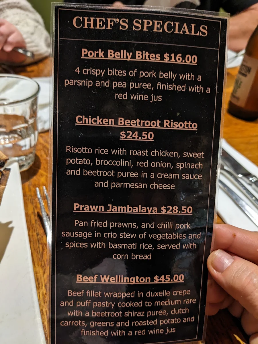 Menu, Bohjass Restaurant Wine Bar