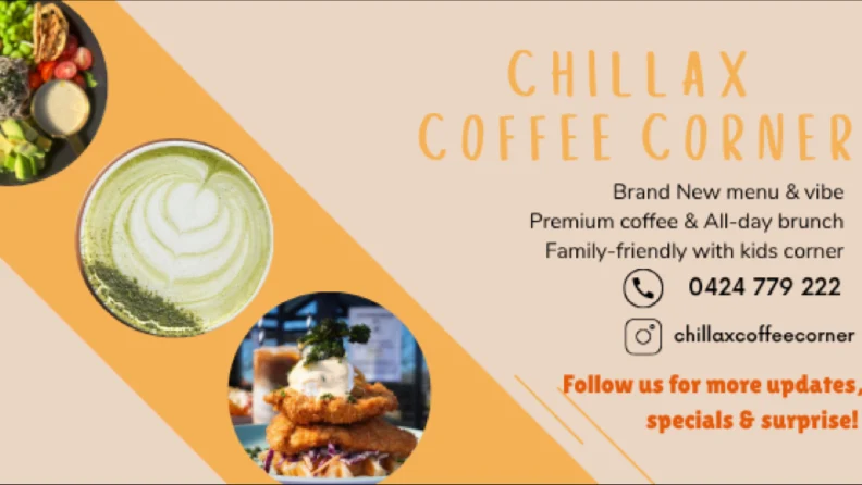 Menu, Chillax Coffee Corner