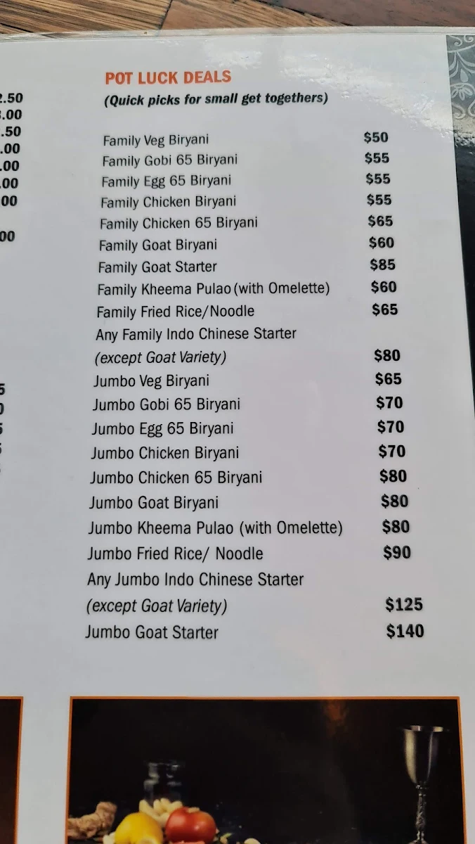 Menu, Dosa Hut Indian Restaurant Point Cook