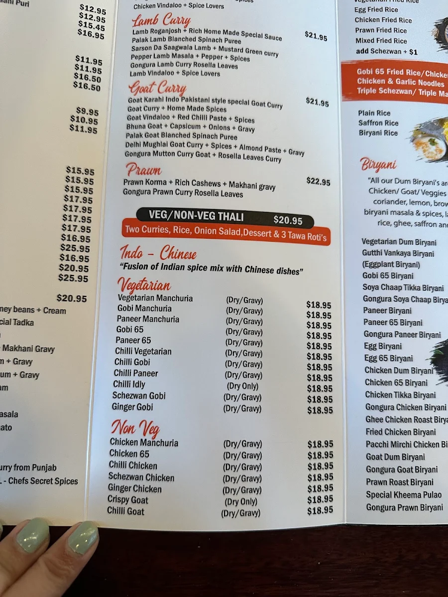 Menu, Dosa Hut Indian Restaurant Point Cook