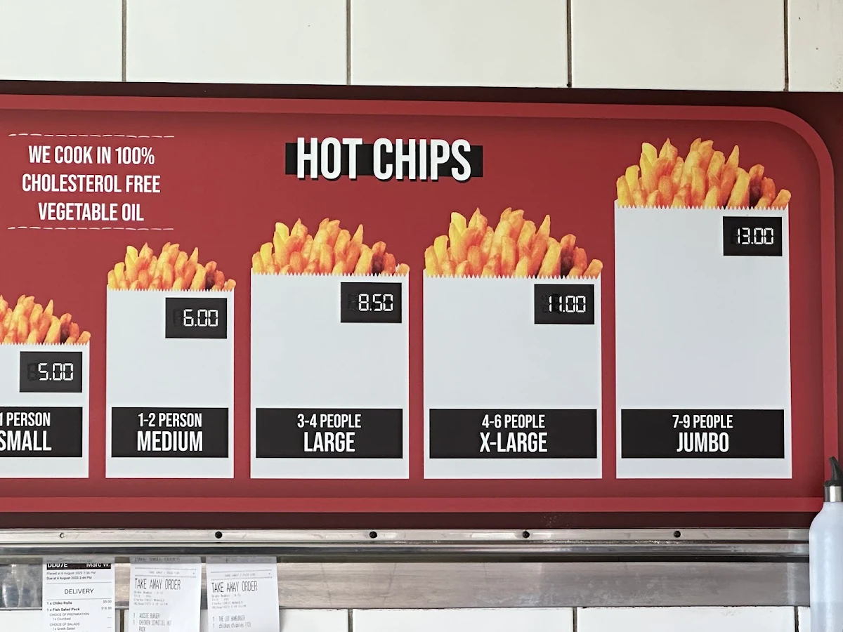 Menu, Surrey’s Chicken & Takeaway