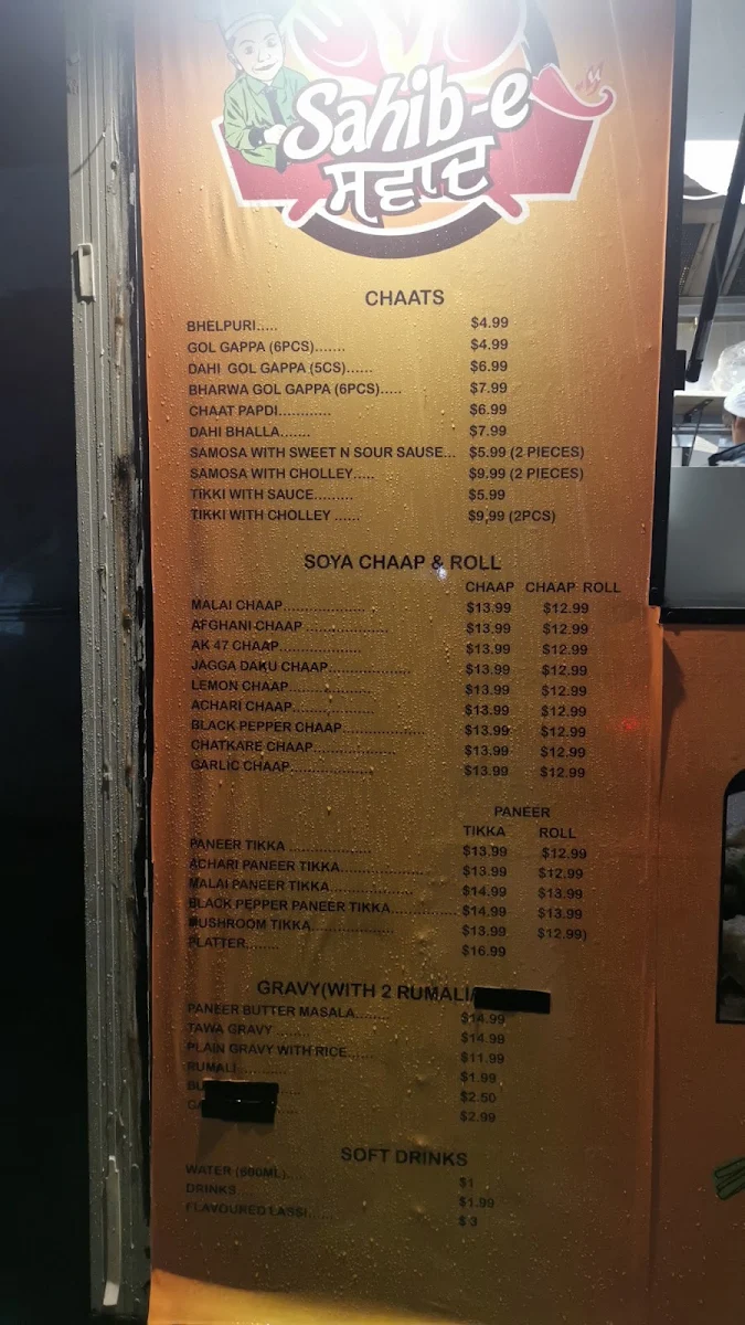 Menu, Sahib E Swad Werribee - Premier Indian Restaurant