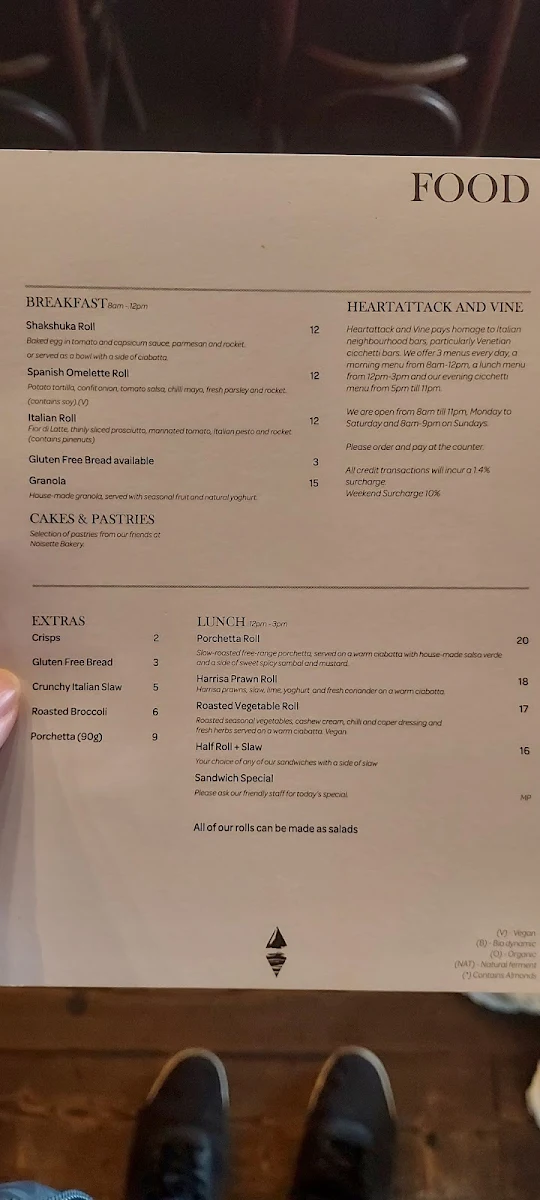 Menu, Heartattack and Vine