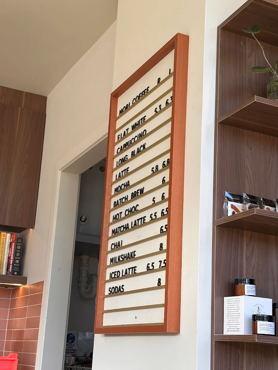 Menu, MORI Coffee Blackburn