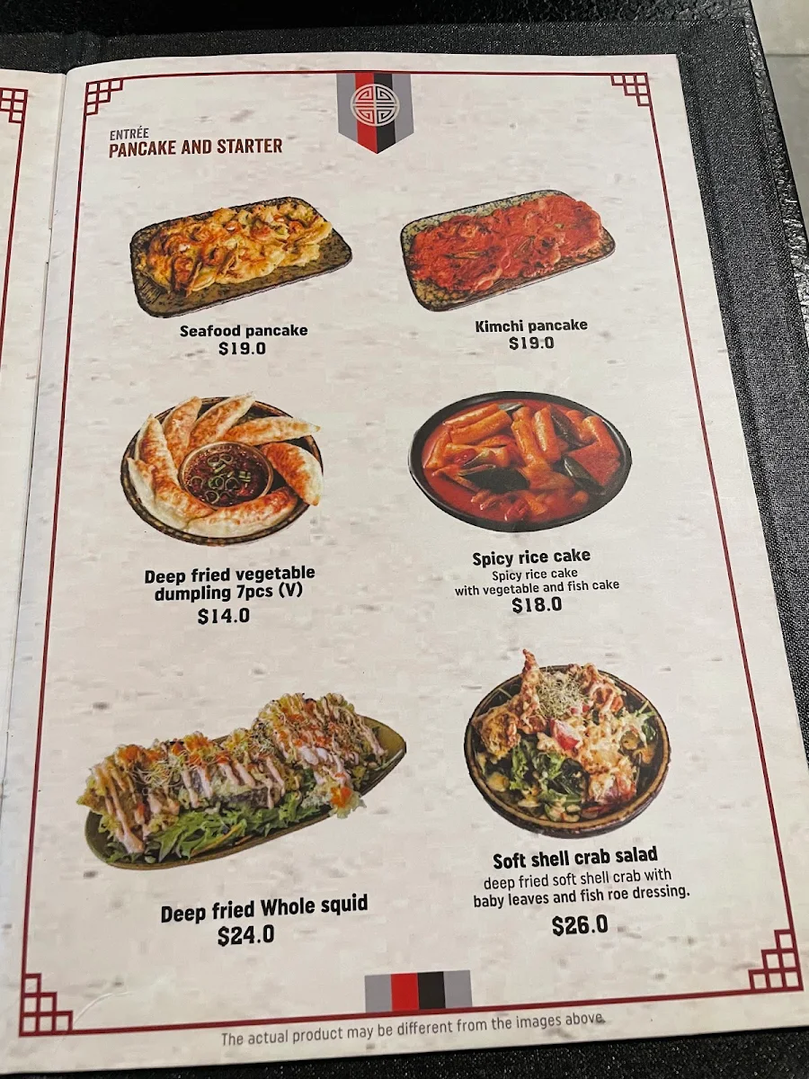 Menu, Hanok Korean BBQ Kotara