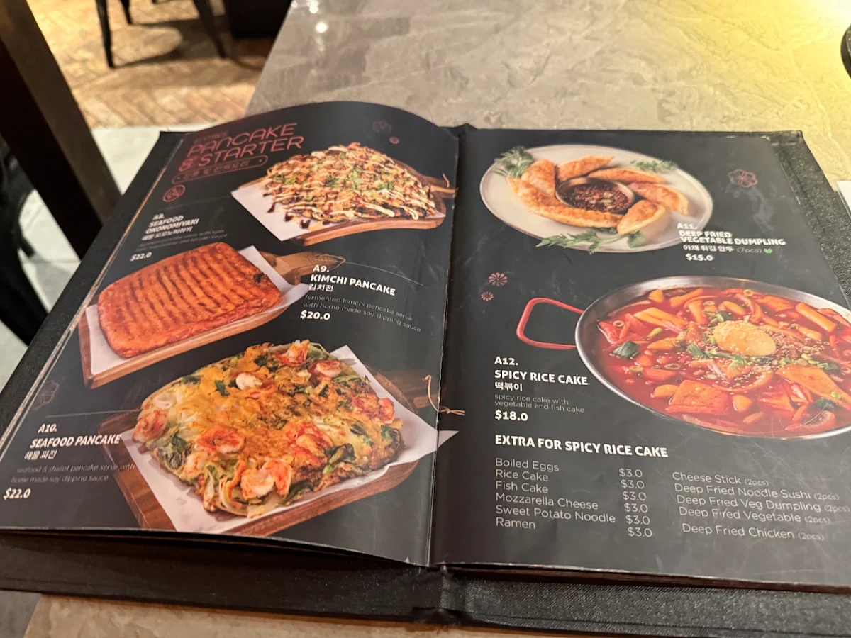 Menu, Hanok Korean BBQ Kotara