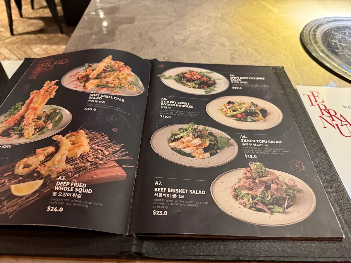 Menu, Hanok Korean BBQ Kotara