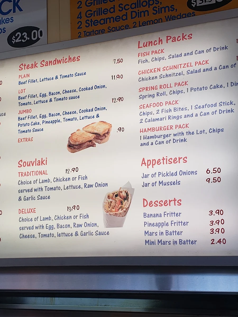 Menu, The Hot Spot Restaurant - Fish & Chips - Takeaway