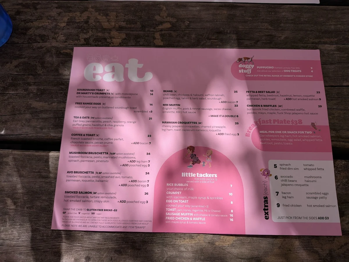 Menu, Two Boys One Beagle and A Coffee Shop