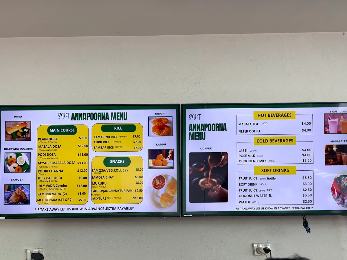 Menu, SVT Canteen