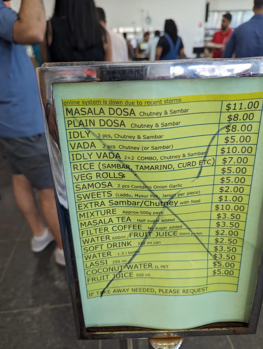 Menu, SVT Canteen