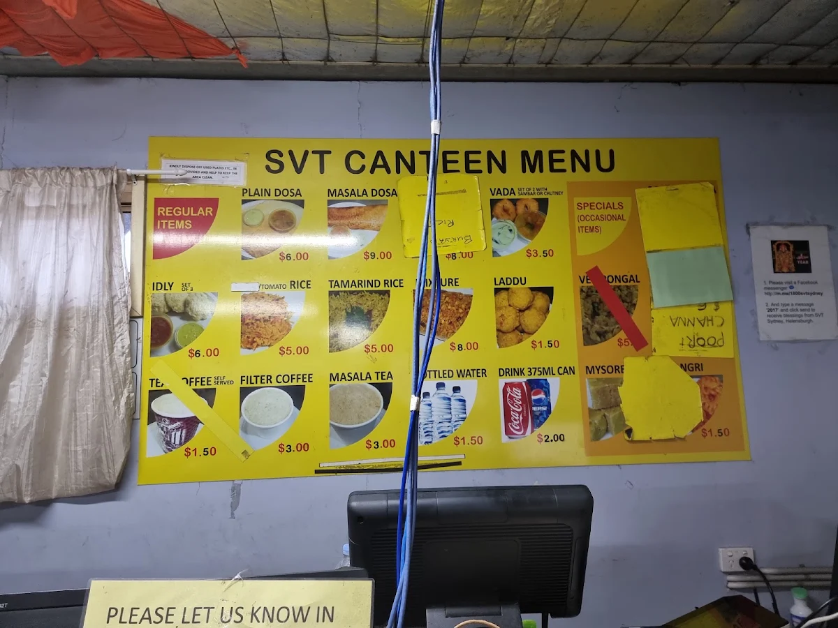 Menu, SVT Canteen