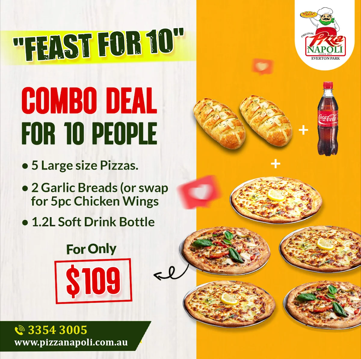 Menu, Pizza Boyz Mulgrave